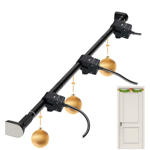 Türkranzhalter Weihnachten - Verstellbarer Metallhaken, Teleskopischer Aufhänger, Belastbar Wiederverwendbar | Festliche Dekoration für Eingangstür, Balkon, Garten, Haus, Party, Wohnung, Fenster von Zestivra