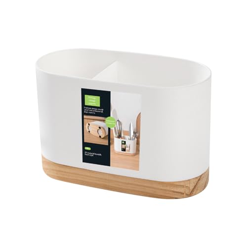 Utensilienhalter – Organizer für Küchenstäbchen, Besteckbehälter zur Platzersparnis | Basic-Besteckkorb aus Holz, kompakte Aufbewahrung für Theke Utensilienhalter – Organizer für Küchenstäbchen, Besteckbehälter zur Platzersparnis | Basic-Besteckkorb aus Holz, kompakte Aufbewahrung für Theke von Zestivra