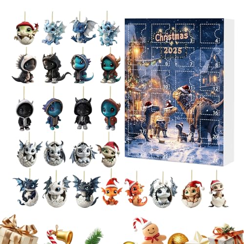 Weihnachtskalender mit Countdown-Funktion – 24-teiliges -Design aus Acryl, festliches Andenken, dekoratives Ornament-Set | Countdown-Kalender mit Acryl-Anhängern, besondere Dekoration für Kamin von Zestivra