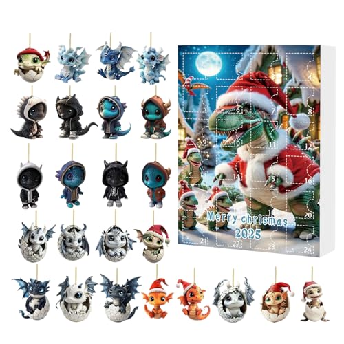 Weihnachtskalender mit Countdown-Funktion – 24-teiliges -Design aus Acryl, festliches Andenken, dekoratives Ornament-Set | Countdown-Kalender mit Acryl-Anhängern, besondere Dekoration für Kamin von Zestivra