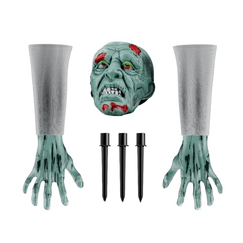 Zestivra Gruselige Halloween-Heringe für Garten | Skelett-Rasen-Dekoration mit Gesicht und Armen | Friedhofs-Dekoration für den Außenbereich, für Partystimmung auf Rasen, Auffahrt, Weg Zestivra Gruselige Halloween-Heringe für Garten | Skelett-Rasen-Dekoration mit Gesicht und Armen | Friedhofs-Dekoration für den Außenbereich, für Partystimmung auf Rasen, Auffahrt, Weg von Zestivra