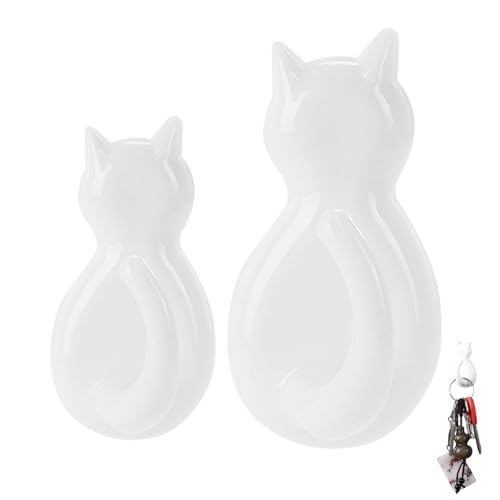 Zestivra Katzenbedeckungshaken - Polystyrol -Holzhalter, Stilvoller Kleiderbügel, Multifunktionale Wandspeicherlösung | Praktisches Hängendes Accessoire Für Küche Für Büro, 1.14x0.39x2.28 Zoll von Zestivra