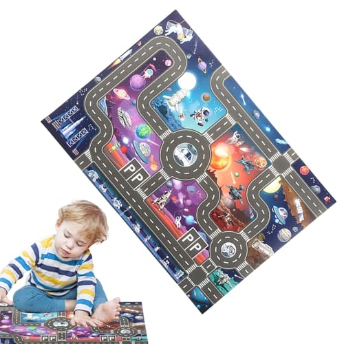 Zestivra Kinder Auto Teppich - Straßen Spielmatte, Stadtplan Tepich | Lern Verkehrsteppich, Waschbarer Spielraum Tppich mit Rutschfestem Boden für Autos, und Mädchen Spielbereich im Schlafzimmer oder von Zestivra