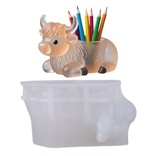 Zestivra Kuh Silikonform | Frühlingskuh Deko Form - 3D Liegendes Niedliches Zierde Modell Für Weihnachten Kindergarten Garten Halloween Hof Farmhaus Schule von Zestivra