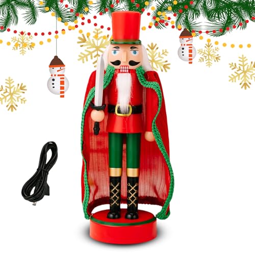 Zestivra Nussknacker-, Tafelaufsatz, Nussknacker, Schreibtisch, klassischer Soldat, beleuchtete Sammelfiguren für Weihnachten, Kaminsims, Kamin, Schreibtisch, Bücherregal, Zuhause, Tisch von Zestivra