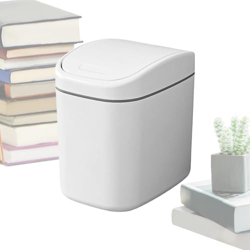 Zestivra Schreibtisch-Mülleimer mit Deckel - Multifunktions-Mülleimer | Kompakter Mini-Mülleimer für das Büro, ideal für Zuhause, Bad oder Theke von Zestivra