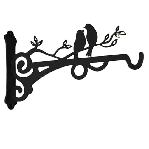 Zestivra Schwarzer Pflanzenhalterung - Wandmontage Pflanzerhalter, Hangarm im Freien | Blumentöpfe Schmiedeeisenhaken, Laternen Vogelhäuschen mit rustikalem Finish für Garten Display Accessoire Zestivra Schwarzer Pflanzenhalterung - Wandmontage Pflanzerhalter, Hangarm im Freien | Blumentöpfe Schmiedeeisenhaken, Laternen Vogelhäuschen mit rustikalem Finish für Garten Display Accessoire von Zestivra