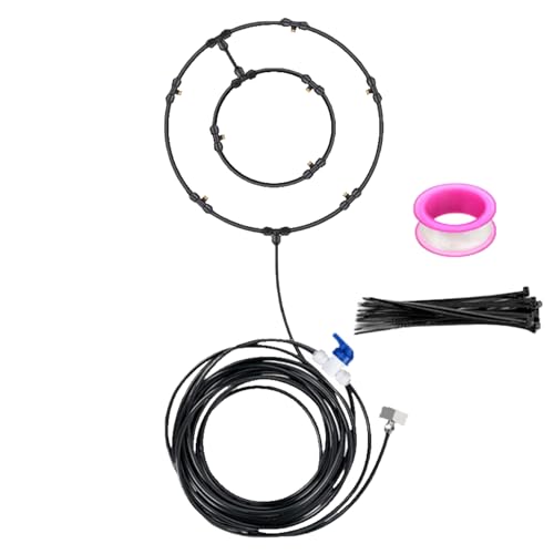 Zestivra Ventilator-Nebelset, Nebelkühlsystem Für Den Außenbereich Langes Sprühset Für Outdoor-Fans - Außenventilator-Nebelkühlsystem, Wassernebelventilatoren, Gartenventilatorzubehör Für Terrasse, von Zestivra