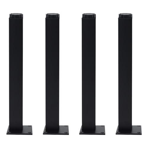 Möbelfüße Schwarz, Möbelfüße Verstellbar 4 Stück Möbelbeine Metall Tischbeine Outdoor Tischfüße Sofa Füße Sockelfüße Höhe: 5-30cm für Bank Füße Möbelfüsse Bettfüße Stühle mit 16 Schrauben 30cm/11.8" von ZestomZ
