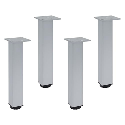 Möbelfüße Silber, Möbelfüße Verstellbar 4 Stück Möbelbeine Metall Tischbeine Outdoor Tischfüße Sofa Füße Sockelfüße Höhe: 5-30cm für Bank Füße Möbelfüsse Bettfüße Stühle mit 16 Schrauben 10cm/4" von ZestomZ