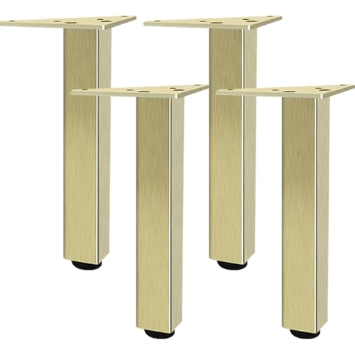 Möbelfüße Verstellbar, Möbelfüße Gold Möbelbeine Metall Tischbeine Couchtisch Tischbeine Outdoor Aluminiumlegierung Sofafüße Höhe: 6-60cm Bank Füße Sockelfüße Schrankfüße Couch 4 Stück 27cm/10.6" von ZestomZ
