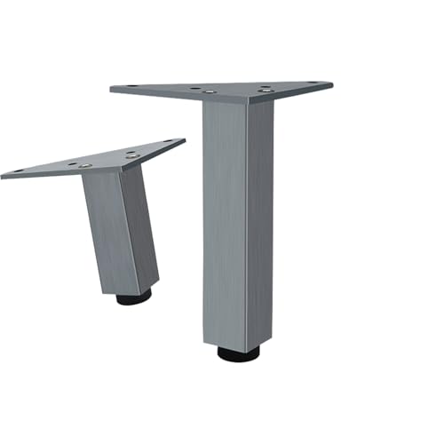 Möbelfüße Verstellbar, Möbelfüße Grau Möbelbeine Metall Tischbeine Couchtisch Tischbeine Outdoor Aluminiumlegierung Sofafüße Höhe: 6-40cm Bank Füße Sockelfüße Schrankfüße Esstischbeine 4 Stück 18cm/7" von ZestomZ