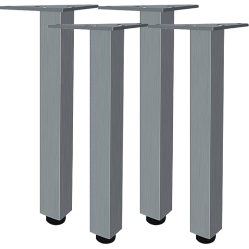 Möbelfüße Verstellbar, Möbelfüße Grau Möbelbeine Metall Tischbeine Couchtisch Tischbeine Outdoor Aluminiumlegierung Sofafüße Höhe: 6-40cm Bank Füße Sockelfüße Schrankfüße Couch 4 Stück 37cm/14.6" von ZestomZ
