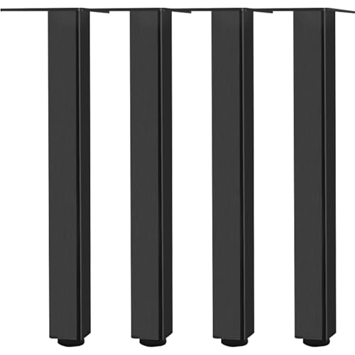 Möbelfüße Verstellbar, Möbelfüße Schwarz Möbelbeine Metall Tischbeine Couchtisch Tischbeine Outdoor Aluminiumlegierung Sofafüße Höhe: 6-60cm Bank Füße Sockelfüße Schrankfüße 4 Stück 55cm/21.7" von ZestomZ