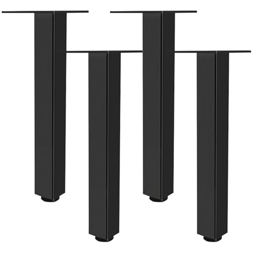 Möbelfüße Verstellbar, Möbelfüße Schwarz Möbelbeine Metall Tischbeine Couchtisch Tischbeine Outdoor Aluminiumlegierung Sofafüße Höhe: 6-60cm Bank Füße Sockelfüße Schrankfüße 4 Stück 30cm/11.8" von ZestomZ