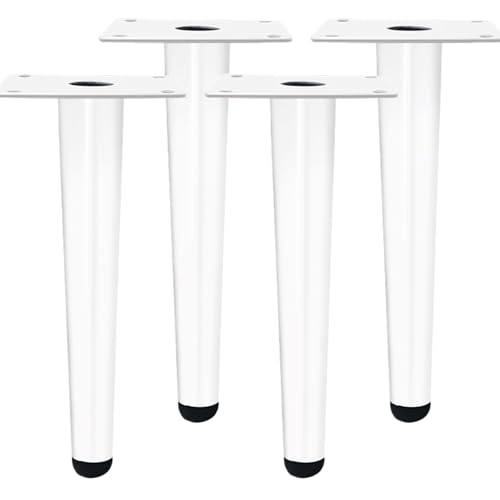 Möbelfüße Verstellbar, Möbelfüße Weiß 4 Stück Möbelbeine Metall Tischbeine Couchtisch Tischbeine Outdoor Kaltgewalztem Stahl Höhe: 10-100cm für Bank Sockelfüße Schrankfüße mit Schrauben 55cm/21.7" von ZestomZ