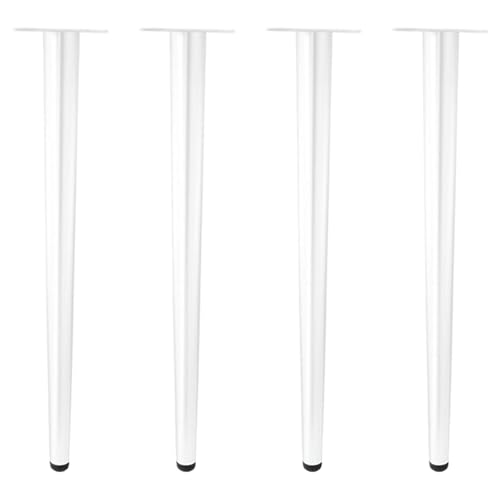 Möbelfüße Verstellbar, Möbelfüße Weiß 4 Stück Möbelbeine Metall Tischbeine Couchtisch Tischbeine Outdoor Kaltgewalztem Stahl Höhe: 10-100cm für Bank Sockelfüße Schrankfüße mit Schrauben 60cm/23.6" von ZestomZ