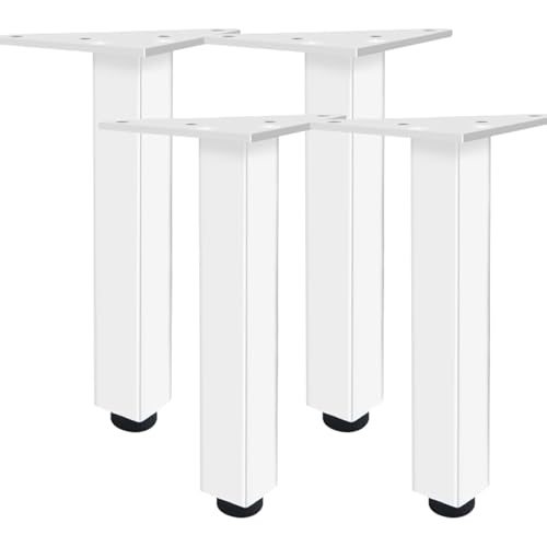 Möbelfüße Verstellbar, Möbelfüße Weiß Möbelbeine Metall Tischbeine Couchtisch Tischbeine Outdoor Aluminiumlegierung Sofafüße Höhe: 6-40cm Bank Füße Sockelfüße Schrankfüße Couch 4 Stück 25cm/9.8" von ZestomZ