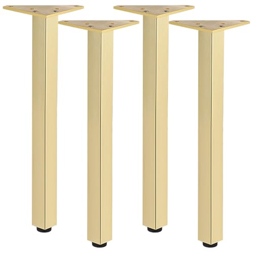 Tischbeine Metall, Tischbeine Höhenverstellbar Möbelfüße Gold Tischfüße Metall 4 Stück Füße für Möbel Möbelfüsse Höhe: 6-40cm für Sockelfüße Schrankfuß Bettfüße Esstisch Beine Bankbeine 30cm/11.8" von ZestomZ