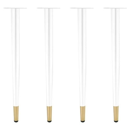 Weiß mit Gold, Möbelfüße Verstellbar, Möbelfüße 4 Stück Möbelbeine Metall Tischbeine Couchtisch Tischbeine Outdoor Kaltgewalztem Stahl Höhe: 10-100cm für Bank Füße Sockelfüße mit Schrauben 90/35.4" von ZestomZ