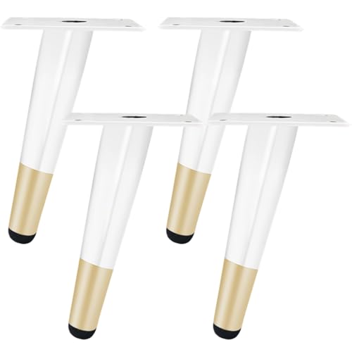 Weiß mit Gold, Tischbeine Metall, Tischbeine Esstisch Möbelfüße Verstellbar Kaltgewalztem Stahl Sofafüße Höhe: 10-100cm für Bankbeine Sockelfüße Esstischbeine Stühle 4 Stück mit Schrauben 40cm/15.7" Weiß mit Gold, Tischbeine Metall, Tischbeine Esstisch Möbelfüße Verstellbar Kaltgewalztem Stahl Sofafüße Höhe: 10-100cm für Bankbeine Sockelfüße Esstischbeine Stühle 4 Stück mit Schrauben 40cm/15.7" von ZestomZ