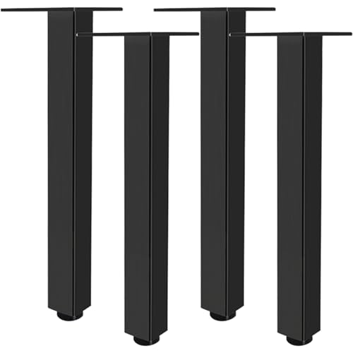 ZestomZ Tischbeine Metall Schwarz, Tischbeine Couchtisch Möbelfüße Höhenverstellbar Möbelbeine Sofafüße Höhe: 6-60cm Sockelfüße Schrankfuß Bettfüße Sofa Legs Esstisch Beine Bankbeine 4 Stück 33cm/13 von ZestomZ