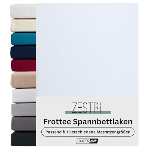 Frottee Spannbettlaken | Weiß | 180x200-200x200 cm | Winter Bettlaken | Extra Dickes Material 160g/m² | Oeko-TEX Made in Green, Hautsympathisch, Atmungsaktiv Frottee Spannbettlaken | Weiß | 180x200-200x200 cm | Winter Bettlaken | Extra Dickes Material 160g/m² | Oeko-TEX Made in Green, Hautsympathisch, Atmungsaktiv von Zestri