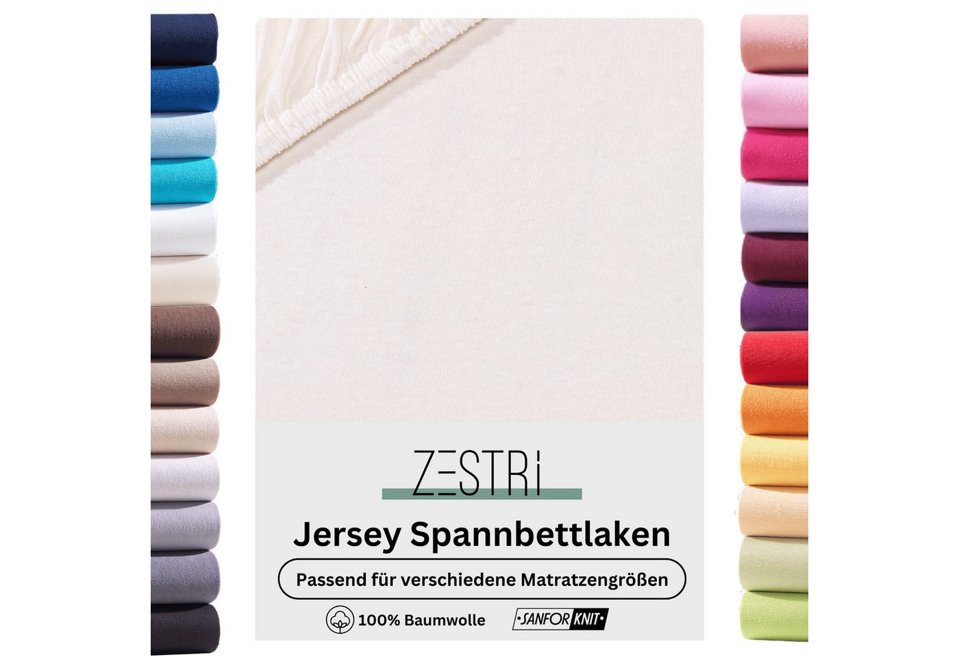 Zestri Spannbettlaken für Baby & Kinder Matratze Jersey, Bettlaken 100% Baumwolle, Gummizug: rundum, 60-70 x 120-140 cm, 60° waschbar und trocknergeeignet, Viele Farben Zestri Spannbettlaken für Baby & Kinder Matratze Jersey, Bettlaken 100% Baumwolle, Gummizug: rundum, 60-70 x 120-140 cm, 60° waschbar und trocknergeeignet, Viele Farben von Zestri