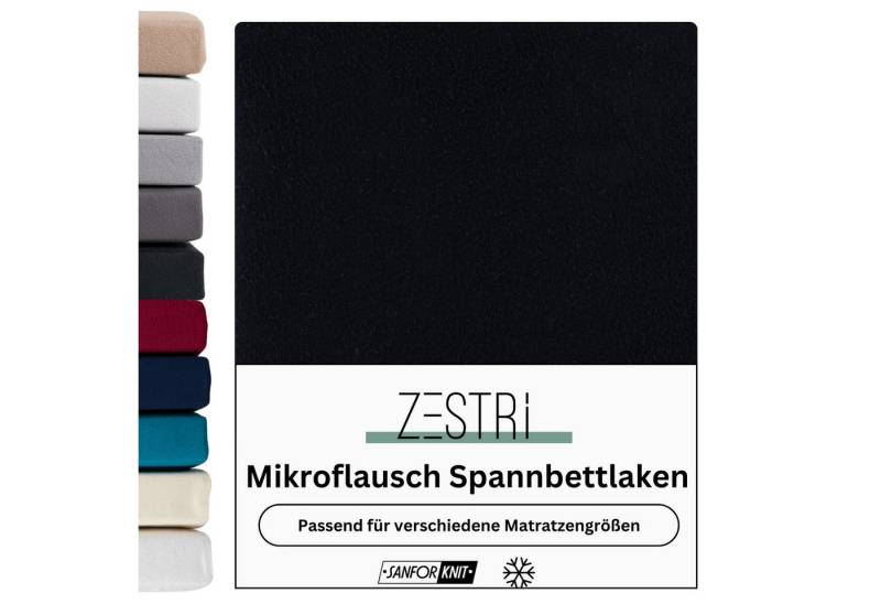 Zestri Spannbettlaken Mikroflausch Bettlaken flauschig & warm, Teddyflausch, 40 cm Steghöhe, Gummizug: rundum, für normale Matratzen Boxspringbett Wasserbett, verschiedene Größen von Zestri