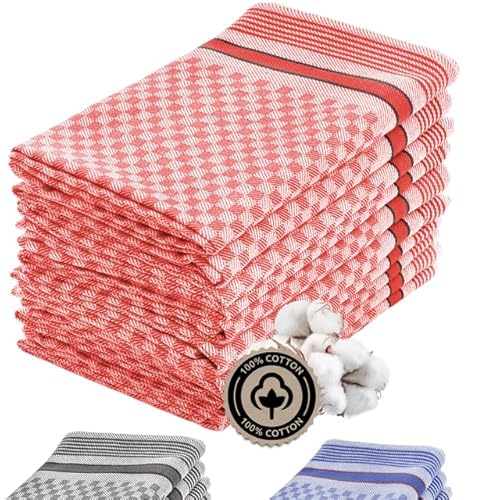Zestri 10-er Set Grubentücher Rot kariert | Profi-Küchentücher 45x90 cm | Pflegeleicht 95° waschbar | Grubenhandtücher aus 100% Baumwolle | ÖKO-TEX Standard | Geschirrtücher Premium-Qualität Zestri 10-er Set Grubentücher Rot kariert | Profi-Küchentücher 45x90 cm | Pflegeleicht 95° waschbar | Grubenhandtücher aus 100% Baumwolle | ÖKO-TEX Standard | Geschirrtücher Premium-Qualität von Zestri