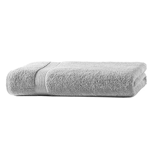 Zestri Frottier Duschhandtuch 1er-Set | Duschtuch Silber 70x140 | 100% Baumwolle 500g/m² | Öko-Tex Standard 100 Handtuch von Zestri