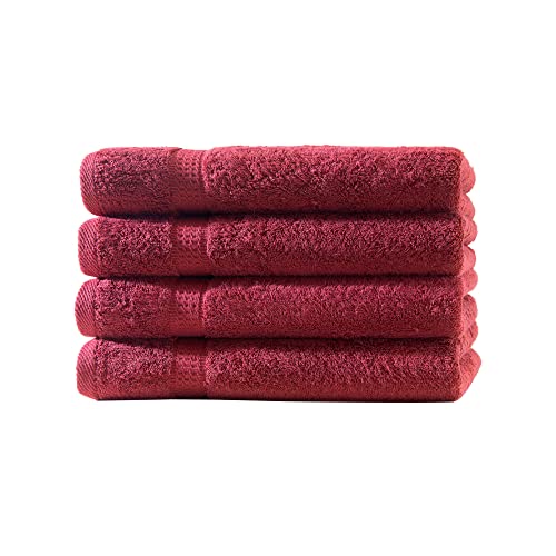 Zestri Frottier Gästehandtuch 4er-Set | Bordeaux 30x50 | 100% Baumwolle 500g/m² | Öko-Tex Standard 100 Handtuch Gästetuch von Zestri