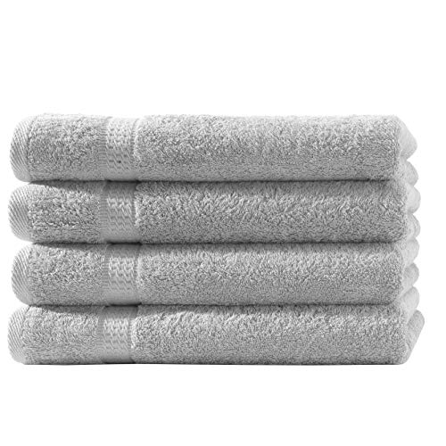 Zestri Frottier Handtuch 4er-Set | Silber 50x100 | 100% Baumwolle 500g/m² | Öko-Tex Standard 100 Handtuch von Zestri