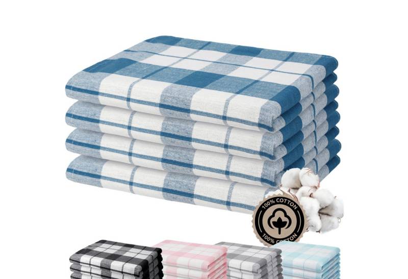 Zestri Geschirrtuch 4er-Set aus 100% Baumwolle, 50x70 cm Küchenhandtücher mit Aufhänger, (4 Stück), saugstarke Geschirrhandtücher, kariert, Geschirr Handtuch von Zestri