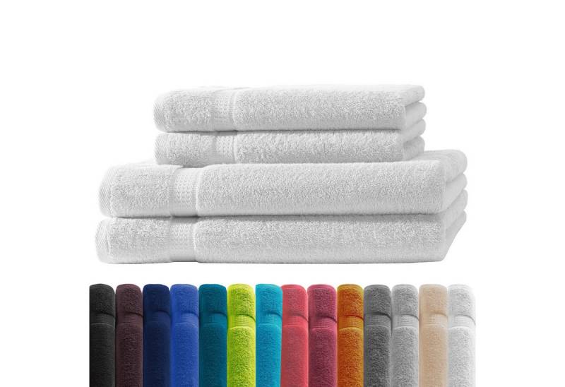 Zestri Handtücher COMFORT Handtücherset aus Baumwolle, saugstark weich, Frottee, 2x Handtuch & 2x Duschtuch, Duschtuch Saunahandtuch Gästehandtücher Badetuch Handtücher Set von Zestri