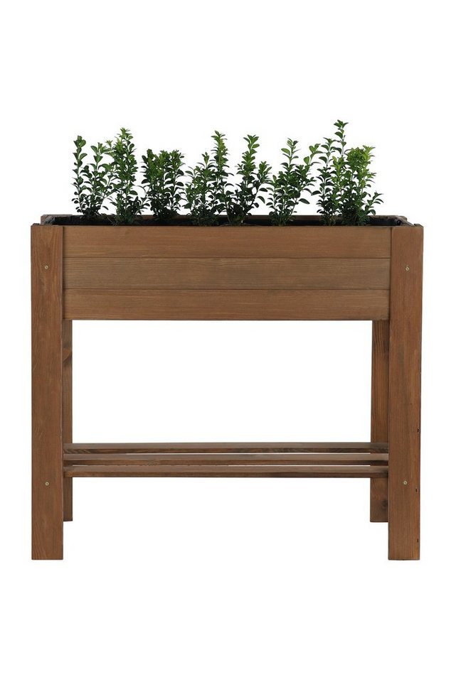 Zestri Hochbeet Kräuterbeet mit Ablage Holz Gemüsebeet Blumenkasten Balkon Frühbeet, Made in Europe, mit Ablage, mit Vlies von Zestri