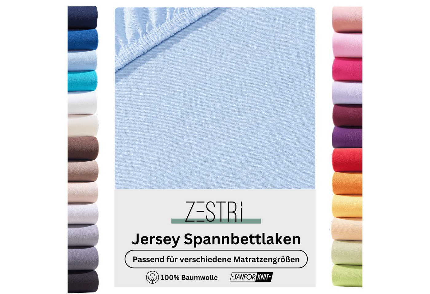 Zestri Spannbettlaken für Baby & Kinder Matratze Jersey, Bettlaken 100% Baumwolle, Gummizug: rundum, 60-70 x 120-140 cm, 60° waschbar und trocknergeeignet, Viele Farben Zestri Spannbettlaken für Baby & Kinder Matratze Jersey, Bettlaken 100% Baumwolle, Gummizug: rundum, 60-70 x 120-140 cm, 60° waschbar und trocknergeeignet, Viele Farben von Zestri