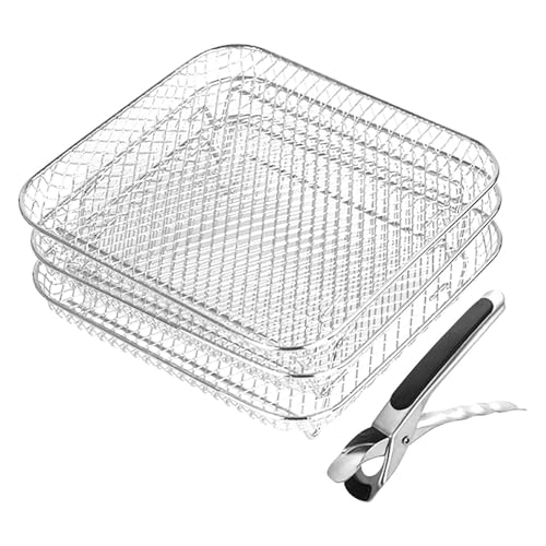 3-lagiges Air Fryer Rack | Stapelbares Mehrschichtiges Edelstahl-Z-Dehydrator-Rack - Zubehör Für Heißluftfritteusen Für Air Fryer, Ofen, Schnellkochtopf von Zetqhuu