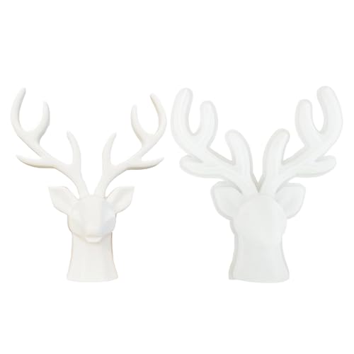 3D Hirschkopf Silikonform, 15,5 X 16 Cm Hirschharzform, Weihnachts Hirschkopf Kuchendekorationsformen Für Tonskulpturen, Die Kunstwerke von Zetqhuu