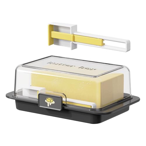 Butterdose, Butterschneidebox Mit Präzisionslöffel, Luftdicht Verschlossen, Hält Frisch, Einfache Portionierung, Für Arbeitsplatte Und Kühlschrank von Zetqhuu