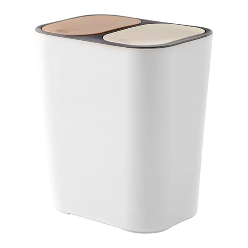 Zetqhuu Doppelmüll Kann, 18L Abfallbehälter Mit Druckknopf Deckeln, Küchenabfallbehälter Für Wohnzimmer Terrasse Camping Garten Zuhause Esszimmer Zetqhuu Doppelmüll Kann, 18L Abfallbehälter Mit Druckknopf Deckeln, Küchenabfallbehälter Für Wohnzimmer Terrasse Camping Garten Zuhause Esszimmer von Zetqhuu
