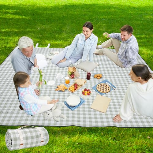 Zettfuly Picknickdecke Outdoor Extra Groß - 203 x 203 cm, Tragbare wasserdichte Picknickdecke, Waschmaschinenfeste 3-lagige Faltbare Picknickmatte mit Sandabweisender Unterseite (Grün) von Zettfuly