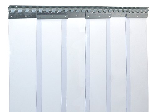 PVC Streifenvorhang Lamellen 2x200mm, Höhe 2,25m x Breite 0,90m, fertig vormontiert, Industrievorhang, Stallvorhang, PVC Lamellenvorhang, Edelstahl von Zettl GmbH