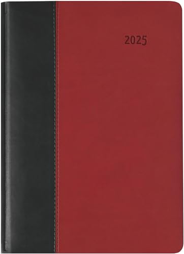 Buchkalender Premium Fire schwarz-rot 2025 - Büro-Kalender A5 - Cheftimer - 1 Tag 1 Seite - 416 Seiten - Tucson-Einband - Zettler von Zettler