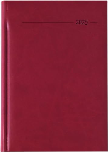 Buchkalender Tucson rot 2025 - Büro-Kalender A5 - Cheftimer - 1 Tag 1 Seite - 352 Seiten - Tucson-Einband - Termin-Planer - Zettler von Zettler