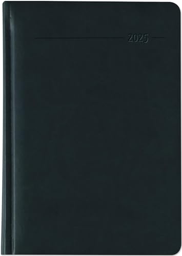 Buchkalender Tucson schwarz 2025 - mit Registerschnitt - Büro-Kalender A5 - 1 Tag 1 Seite - 416 Seiten - Tucson-Einband - Zettler von Zettler