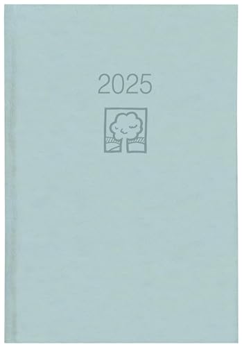 Buchkalender grau 2025 - Bürokalender 14,5x21 - 1T/1S - Blauer Engel - Kartoneinband - Halbstundeneinteilung 7-22 Uhr - 876-0703-1 von Zettler