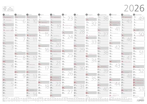 Jahresübersicht A3 12 Monate 1 Stk. plano 2026 - 42x29,7 cm - gerollt - mit Arbeitstage- und Wochenzählung - Posterkalender - Jahresplaner - 939-6111 Jahresübersicht A3 12 Monate 1 Stk. plano 2026 - 42x29,7 cm - gerollt - mit Arbeitstage- und Wochenzählung - Posterkalender - Jahresplaner - 939-6111 von Zettler