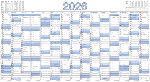Plakatkalender 15 Mon 2026-140x77-5 Stk. gerollt - Jahresplaner - Wandplaner - 917-0015-1 von Zettler