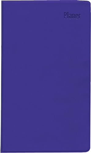 Taschenplaner Leporello PVC lila 2025 - Bürokalender 9,5x16 cm - 1 Monat auf 1 Seite - separates Adressheft - faltbar - Notizheft - 501-1003 von Zettler